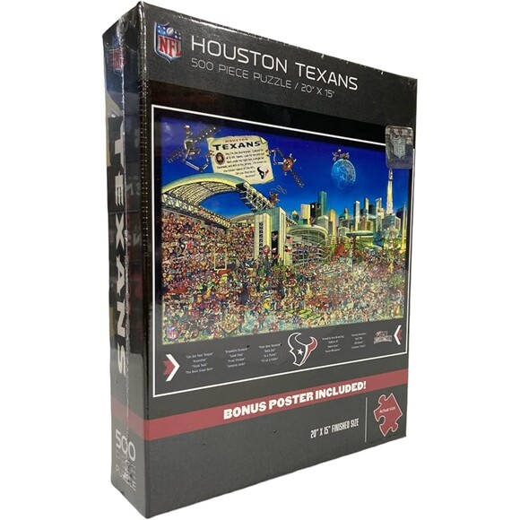 YouTheFan NFL Houston Texans Joe Journeyman NFL Puzzle & Bonus Poster 20x15":NWT - Picture 3 of 6